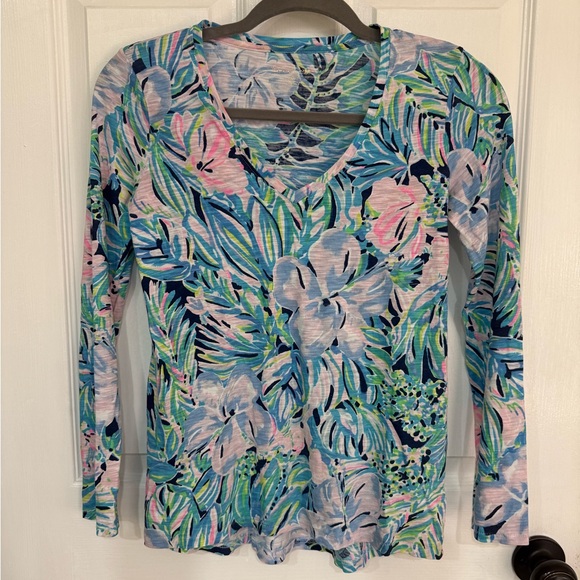 Lilly Pulitzer Multicolor Floral Long Sleeve Top - Picture 1 of 10